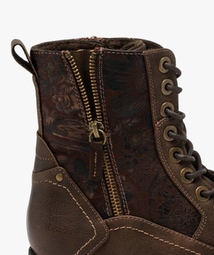 Boots femme à talon plat fermeture zippée dessus fantaisie vue6 - GEMO (CASUAL) - GEMO