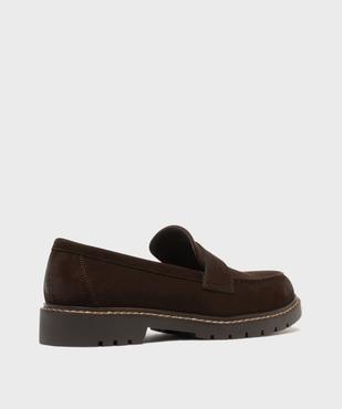 Mocassins en suédine douce à semelle crantée et semelle intérieure cuir femme - Valentina Baldano vue4 - VALENTINA BALDA - GEMO