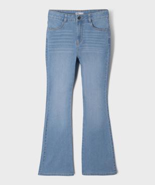 Jean flare en denim stretch à taille haute fille vue1 - GEMO (JUNIOR) - GEMO