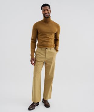 Pantalon chino coupe loose en coton stretch homme vue4 - GEMO 4G HOMME - GEMO