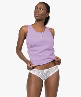 Culotte femme en dentelle et microfibre (lot de 2) vue3 - GEMO(HOMWR FEM) - GEMO