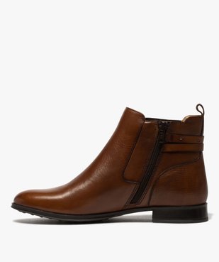 Boots femme unis à talon plat dessus cuir – Pierre Cardin vue3 - PIERRE CARDIN D - GEMO