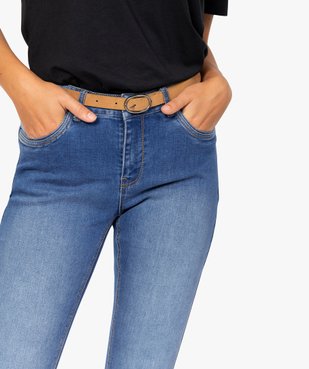 Jean femme coupe Regular avec ceinture amovible vue2 - GEMO(FEMME PAP) - GEMO