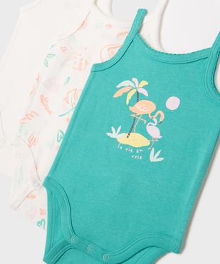 Body à bretelles à motifs exotiques bébé (lot de 3) vue2 - GEMO 4G BEBE - GEMO