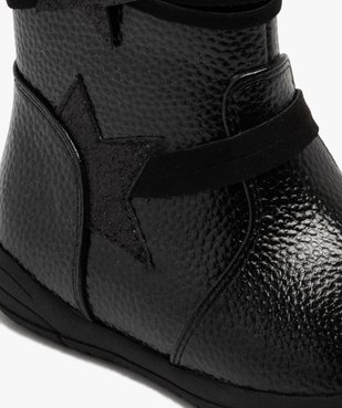 Boots fille fourrées et vernies à zip avec étoiles à paillettes vue7 - LOVELY WINGS - GEMO