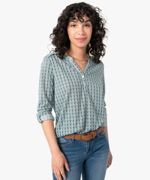 Tee-shirt femme avec manches ¾ avec smocks sur les épaules vue1 - GEMO 4G FEMME - GEMO