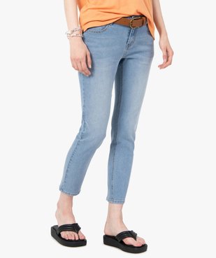 Jean femme coupe Slim longueur 7/8ème avec ceinture vue1 - GEMO(FEMME PAP) - GEMO