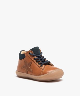 Chaussures premiers pas bébé garçon à lacets et zip – NA! vue2 - NA! - GEMO