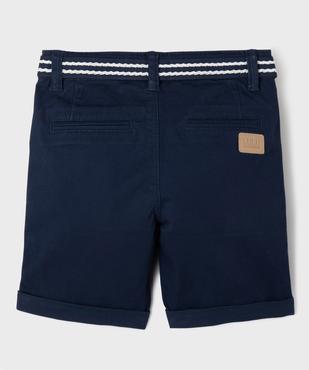 Bermuda en coton stretch avec ceinture garçon - LuluCastagnette vue3 - LULUCASTAGNETTE - GEMO