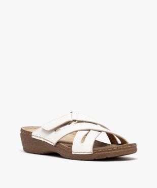 Mules confort à brides croisées scratch et talon compensé femme vue2 - G'FLEX GEMO FOR GOOD - GEMO