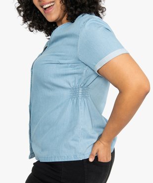 Chemise femme grande taille en jean à smocks vue2 - GEMO 4G GT - GEMO