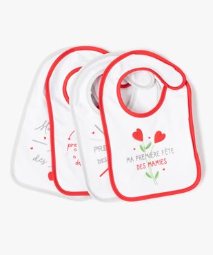Bavoirs bébé en coton à motifs "Ma première fête" (lot de 4) vue1 - BABY CALIN - GEMO