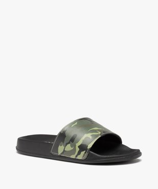 Mules de piscine homme imprimées camouflage vue2 - GEMO (PLAGE) - GEMO
