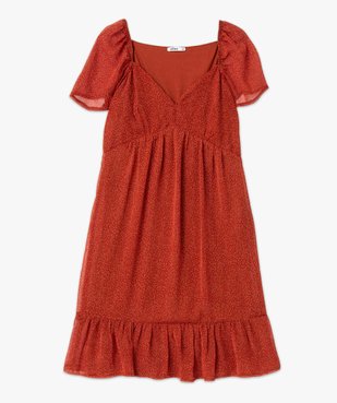 Robe femme imprimée avec volants dans le bas vue4 - GEMO(FEMME PAP) - GEMO