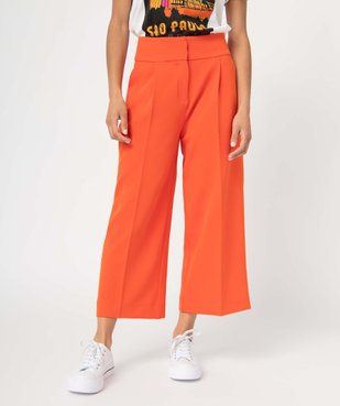 Pantacourt femme coupe large taille haute vue1 - GEMO(FEMME PAP) - GEMO