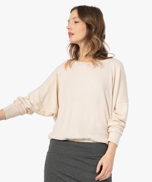 Tee-shirt femme à manches longues en maille vue2 - GEMO(FEMME PAP) - GEMO