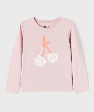 Tee-shirt manches longues en coton imprimé fille vue1 - GEMO 4G FILLE - GEMO
