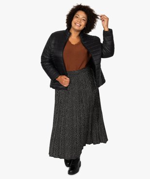 Pull femme en maille fine avec décolleté V en dentelle vue5 - GEMO (G TAILLE) - GEMO
