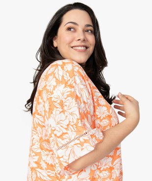 Chemise femme kimono fluide à fleurs vue2 - GEMO (G TAILLE) - GEMO
