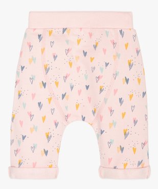 Pantalon bébé fille en maille à motifs cœurs vue2 - GEMO(BB COUCHE) - GEMO