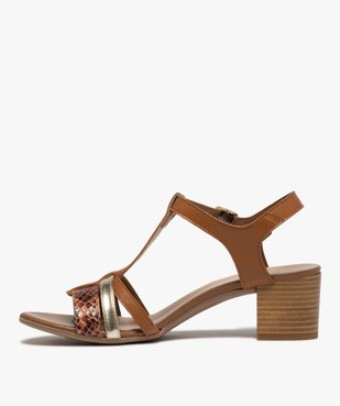 Sandales femme à talon carré et brides en cuir vue3 - Nikesneakers(URBAIN) - Nikesneakers