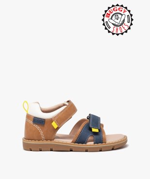Sandales en cuir à talon fermé et scratchs garçon - Buggy vue2 - BUGGY - GEMO