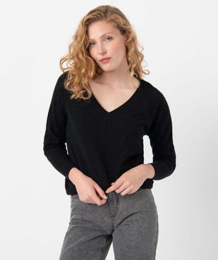 Pull femme pailleté en maille fantaisie sur les manches vue1 - GEMO(FEMME PAP) - GEMO