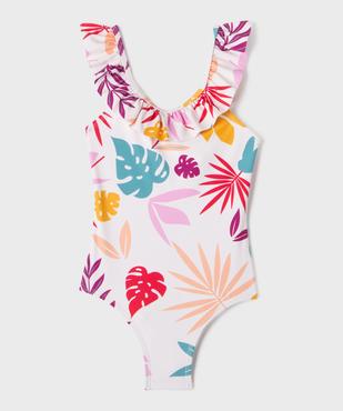 Maillot de bain une pièce avec volant sur le col fille vue1 - GEMO (ENFANT) - GEMO
