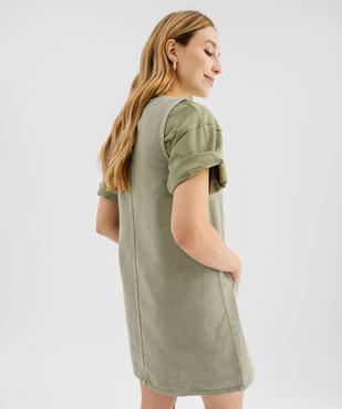 Robe courte en toile denim colorée femme vue3 - GEMO(FEMME PAP) - GEMO