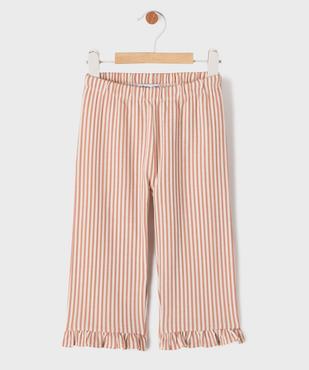 Pantalon en coton imprimé avec volants dans le bas bébé fille vue1 - GEMO(BEBE DEBT) - GEMO