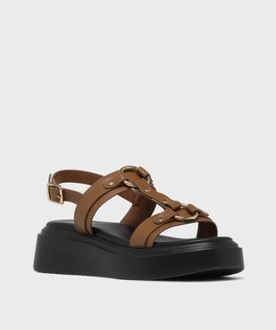 Sandales à brides sur semelle plateforme femme - 5 Miles vue2 - 5 MILES - GEMO