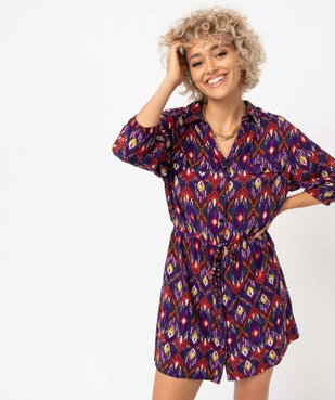 Robe femme à manches 3/4 à motifs vue2 - GEMO(FEMME PAP) - GEMO