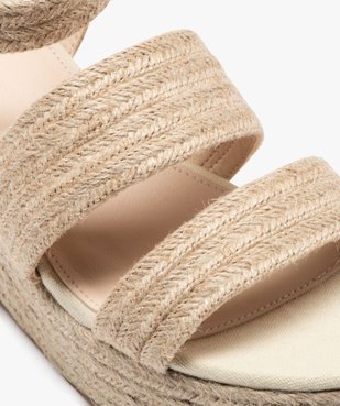 Sandales femme à talon compensé et brides unies en jute vue6 - GEMO(URBAIN) - GEMO