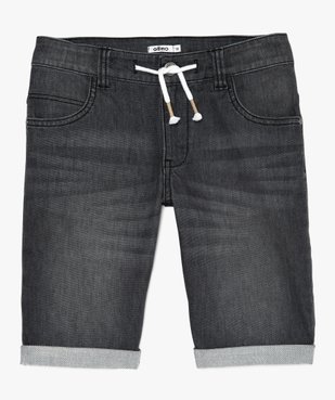 Bermuda garçon en jean extensible avec ceinture cordon vue1 - GEMO (JUNIOR) - GEMO