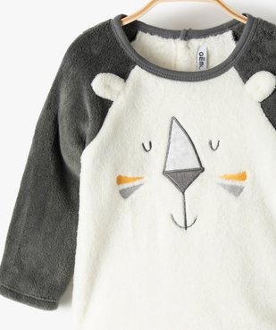 Pyjama bébé en maille peluche extra douce motif lion vue2 - GEMO(BB COUCHE) - GEMO