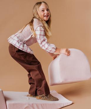 Pantalon straight en toile de coton taille ajustable fille vue4 - GEMO 4G FILLE - GEMO