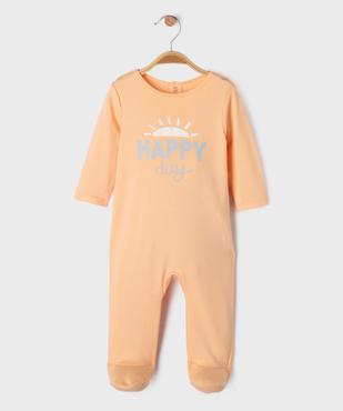 Pyjama dors-bien bébé en coton avec motif poitrine vue1 - GEMO 4G BEBE - GEMO