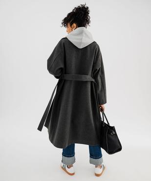 Manteau long croisé avec ceinture à nouer femme vue3 - GEMO 4G FEMME - GEMO