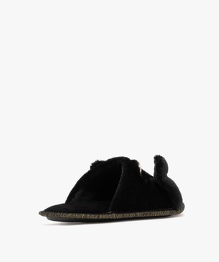 Chaussons mules en velours motif chat femme vue4 - GEMO(HOMWR FEM) - GEMO