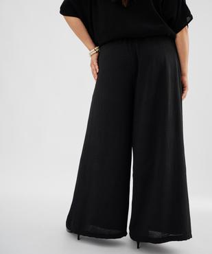 Pantalon large avec ceinture à nouer femme grande taille vue3 - GEMO 4G GT - GEMO