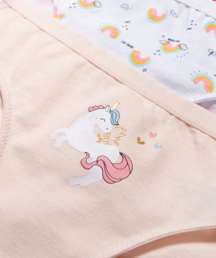 Culotte coton stretch imprimée licorne fille (lot de 3) vue3 - GEMO 4G FILLE - GEMO