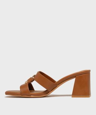 Mules à talon trapèze et bride bijou femme - Follow Me vue3 - FOLLOW ME - GEMO