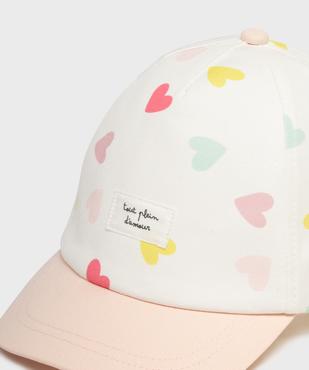 Casquette à motifs coeurs multicolores bébé fille vue3 - GEMO 4G BEBE - GEMO