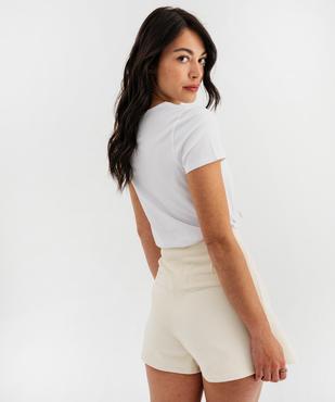 Tee-shirt manches courtes en coton stretch imprimé fille - LuluCastagnette X Alizée vue5 - LULU CASTAGNETTE G4G D - GEMO