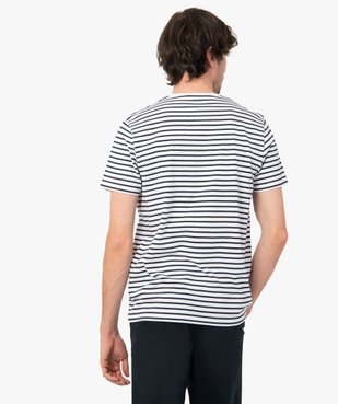 Tee-shirt homme à manches courtes et rayures marinières vue3 - GEMO (HOMME) - GEMO