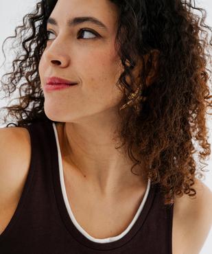 Débardeur en coton avec finitions contrastantes femme vue2 - GEMO 4G FEMME - GEMO