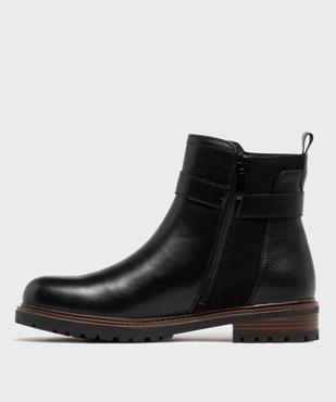 Boots femme à zip et détails suédés avec bride fantaisie  vue10 - GEMO (CASUAL) - GEMO