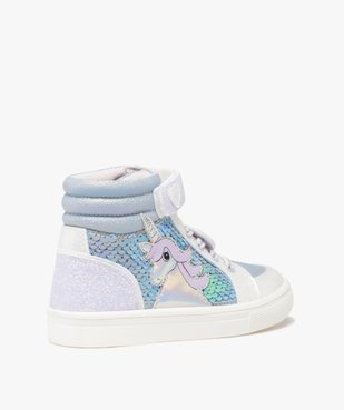 Baskets fille mid-cut licorne avec sequins et paillettes vue4 - GEMO (ENFANT) - GEMO