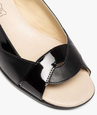 Sandales femme confort unies dessus cuir et détails vernis vue6 - GEMO (CONFORT) - GEMO