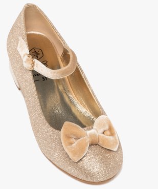 Ballerines fille à paillettes avec noeud et petit talon suédés vue5 - LOVELY WINGS - GEMO